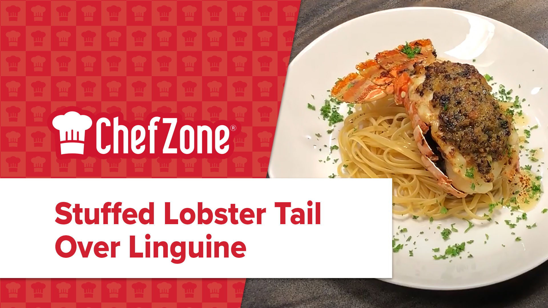 Stuffed Lobster Tail Over Linguine